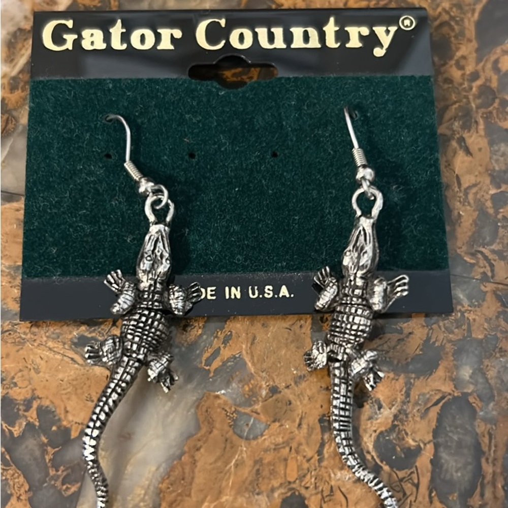 New: Gator Country Alligator Dangling Earrings